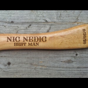 Custom Engraved Axe, Personalized Hatchet, Custom Hunting Ax, Outdoors Man Gift, Groomsmen Gift, Fathers Day Gift, Best Man Gift, Hatchet image 3