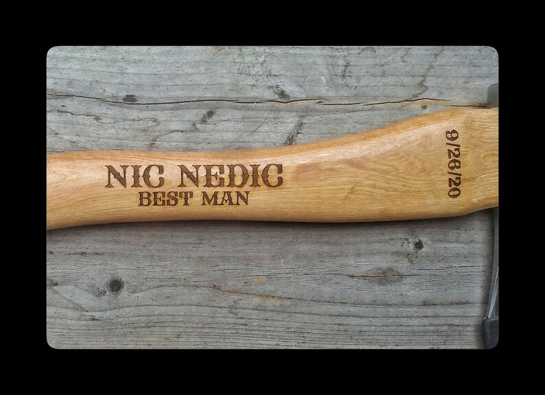 Custom Engraved Axe, Personalized Hatchet, Custom Hunting Ax, Outdoors Man Gift, Groomsmen Gift, Fathers Day Gift, Best Man Gift, Hatchet image 3