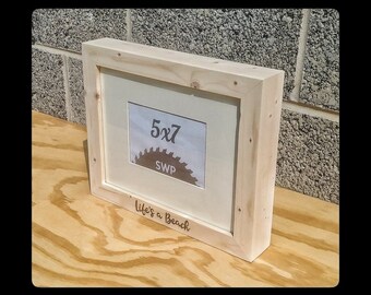 Rustic Beach Frame, Rustic Beach Decor, Beach Box Frame, Personalized Frames, Wedding Gift Frame, Engraved Wood GIfts, Engraved Box Frame,