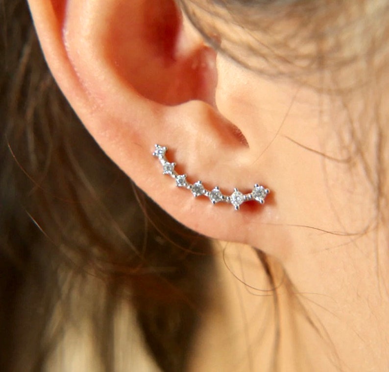 Climbing Earrings Zircon Climbing Earring Climbing Earring Etsy