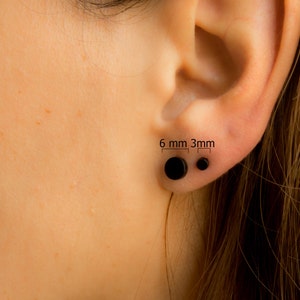 Round Unisex Earrings Stainless Steel, Unisex Stud Earrings, Unisex Piercing, Black Stud earrings, Black Earrings, Circle Stud Earring