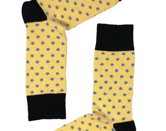 Chaussettes femmes | Chaussette yellow dots | Chaussettes Funky | Chaussettes confortables colorées | Chaussettes Unisex | Chaussettes en coton