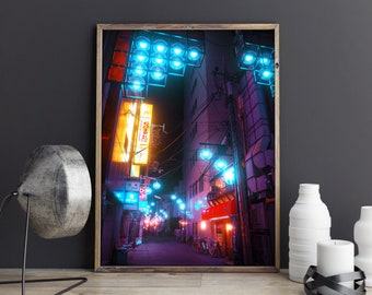 Cyberpunk Poster - Neo Osaka - Japan Wall Art