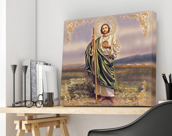 Saint Jude Thaddeus Canvas Art Print, Catholic Saints, St Jude, Wall Art, Saints Art, Print On Canvas