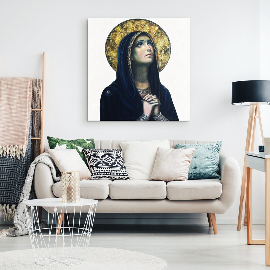 Virgin Mary Our Lady of Sorrows Canvas Art, Catholic Wall Decor ...