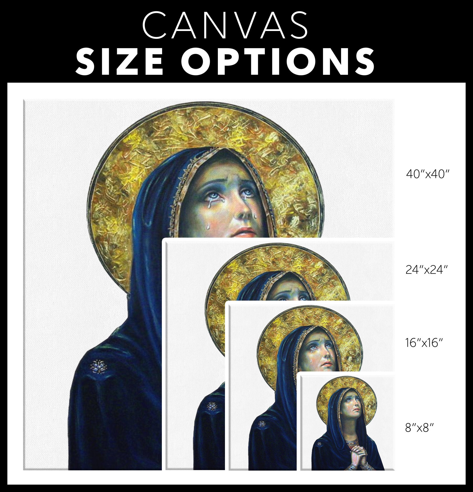 Virgin Mary Our Lady of Sorrows Canvas Art, Catholic Wall Decor ...