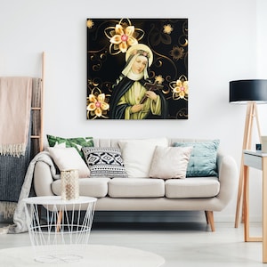 Sainte Rita de Cascia Canvas Art, Peinture Catholique, Religous Wall Art, Christian Home Decor, Catholic Saint
