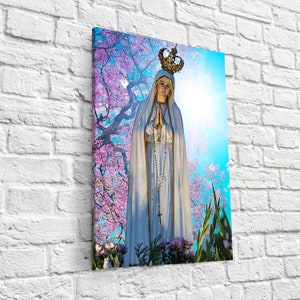 Our Lady of Fatima in the Flowers Canvas Art