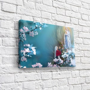 Our Lady of Lourdes with Bernadette Canvas Art