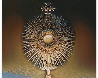 Blessed Sacrament Canvas Art, Eucharistie, Jezus Lichaam & Bloed, Katholieke Kunst, Heilige Communie