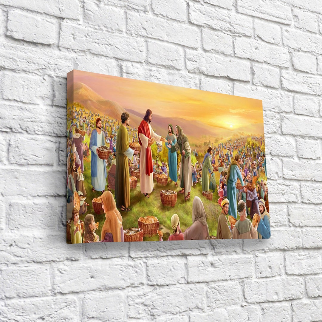 Jesus Feeds the 5,000 Canvas Art - Etsy