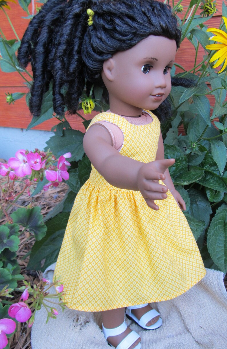 Summer doll apparel Summer/'s Here 18 inch doll outfit Handmade doll dress Sundress Summer sundress