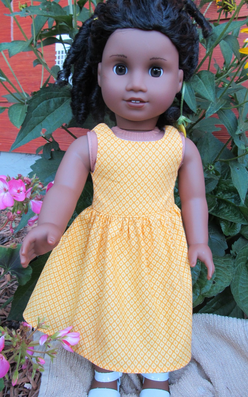 Summer doll apparel Summer/'s Here 18 inch doll outfit Handmade doll dress Sundress Summer sundress