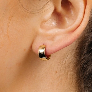 Thick Hoop Earrings • chunky hoops • dainty hoop earrings • silver hoop earrings • huggie hoop earrings • tiny hoops • minimalist earrings