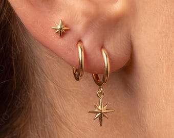 Star Hoop Earrings Gift Set • Huggie Hoop Earrings • earring set • gift ready • gift for her • gift for mom • gift set