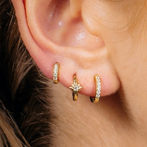 18G Tiny Star Hoop Earrings Cartilage Hoops Huggie Earrings Hoop Earrings Second Piercing Minimalist Minimal Earrings Etsy Canada