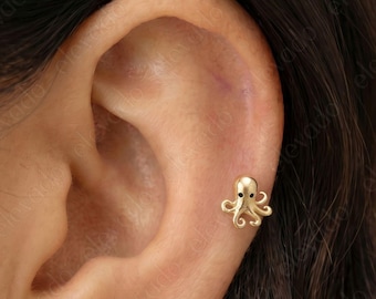 Piercing Labret Polvo • Rosca Interna para Cartilagem 18G/16G