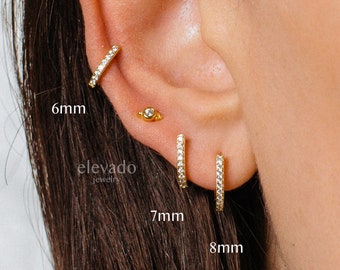 Small hoop earrings cheap with straight posts