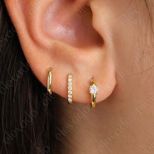 Ensemble cadeau de créoles à breloques délicates • Boucles d'oreilles Huggie • Ensemble de boucles d'oreilles • Prêt à offrir • cadeau pour elle • cadeau pour maman • coffret cadeau de Noël