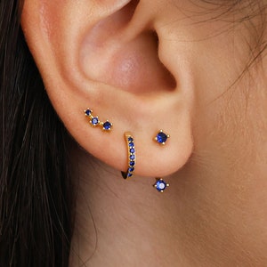 Sapphire Front Back Earring Gift Set • sapphire jewelry • gift for her • minimalist earrings • personalized gift • elevado jewelry