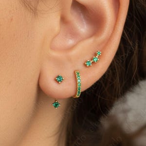 Zierliche Ohrringe Set • Geschenk für Sie • Brautjungfer Geschenk • Muttertagsgeschenk • Gold Creolen • Minimalist Ohrringe • elevado