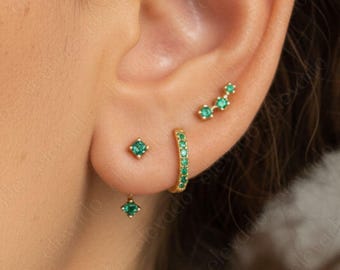 Dainty Everyday Ear Stack Set • gift for her • bridesmaid gift • mothers day gift • gold hoop earrings • minimalist earrings • elevado