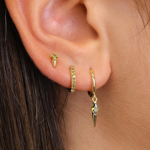 Peridot Everyday Earring Gift Set • Huggie Hoop Earrings • Birthstone Earrings • personalized gift ready for her • gift for mom