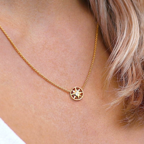 North Star Necklace • polaris necklace • dainty gold necklace • celestial jewelry • wanderlust jewelry • gift for her