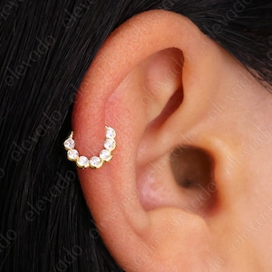 Paved Daith Hoop Ohrring • Nasenring • Conch Hoop • Creolen • 16G/18G/20G Clicker Creolen • Septum Ring • Knorpel Creolen • Helix Creolen