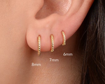 Cable Hoop Earrings • dainty hoops • huggie hoop earrings • hoop earrings • tiny hoops • thin hoops • minimalist earrings • delicate earring