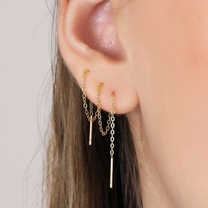 Dainty Threader Earrings • gold long chain threader earrings • silver threader earrings • minimalist jewelry • elevado jewelry