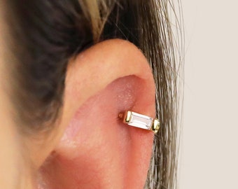 18G Tiny Helix Hoop • emerald earrings • cartilage earring • huggie hoop • small hoop earrings • tiny hoops • helix hoop • small hoop