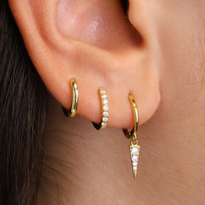 Dangle Spike Hoop Earring Gift Set • Huggie Hoop Earrings • earring set • gift ready • gift for her • gift for mom • gift set