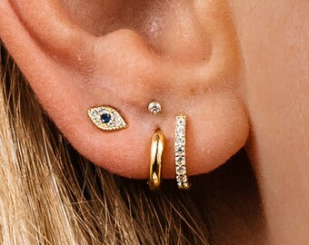 Gold Eye Earrings