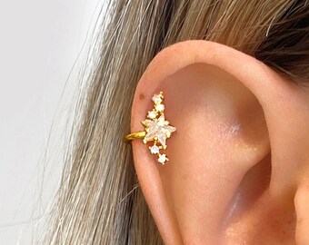 Sterling Silver Ear Cuff North Star Ear Wrap No Piercing Earrings