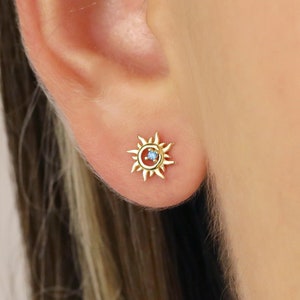 Sun Studs • dainty earrings • sun stud earrings • gold sun earrings • gold stud earrings • tiny stud earrings • small earrings