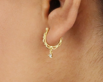 Orecchini a cerchio pendenti Royal • piccoli orecchini a cerchio • orecchini a cerchio • cerchi delicati • cerchietti minuscoli • orecchini a cerchio a cerchio stretti • oro • argento