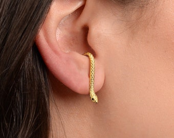 Serpent Ear Climber Earrings • ear jacket • gold snake earrings • ear jacket earrings - minimal earring • ear climber • ear jacket