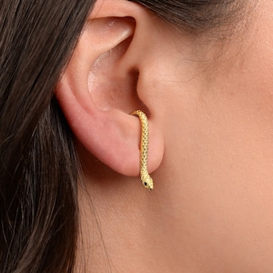 Serpent Ear Climber Earrings • ear jacket • gold snake earrings • ear jacket earrings - minimal earring • ear climber • ear jacket