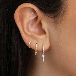 Paved Spike Huggie Hoop Stack Earring Gift Set • Huggie Hoop Earrings • earring set • gift ready • gift for her • gift for mom • gift set