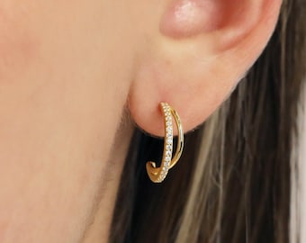Hoop Stud Earrings • hook stud earrings • hook hoop earrings • dainty earrings • minimalist earring • post earrings • sleeper studs