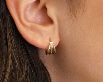 Sterling Silver Triple Hoop Earring, Daith, Rook, Tragus - Etsy