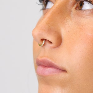 Paved Hoop Earring, Nose Ring, Conch Hoop, Septum Ring, 16G/18G/20G Solid Clicker Hoops • 925 Sterling Silver • Tragus Hoop • Rook Hoop