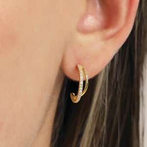 Hoop Stud Earrings • hook stud earrings • hook hoop earrings • dainty earrings • minimalist earring • post earrings • sleeper studs