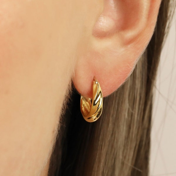 Twisted Hoop Earrings • small hoop earrings • hoop earrings • dainty hoops • tiny hoops • huggie hoop earrings • gold • silver
