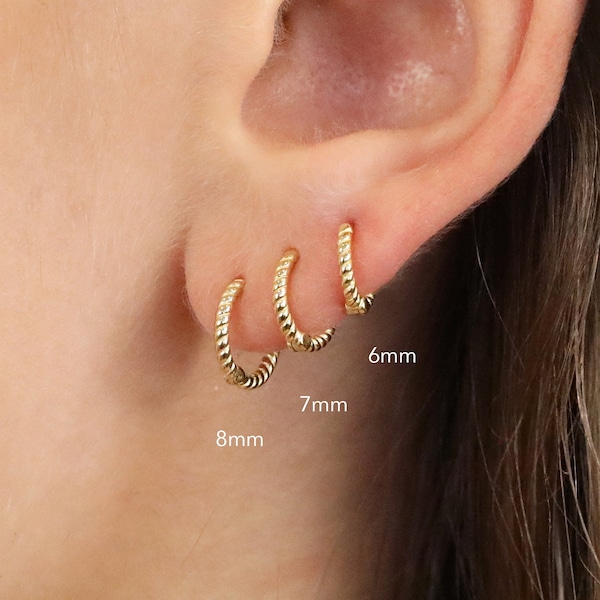 Cable Hoop Earrings • small hoop earrings • hoop earrings • gold hoop earrings • dainty hoops • silver hoops • huggie hoop earrings
