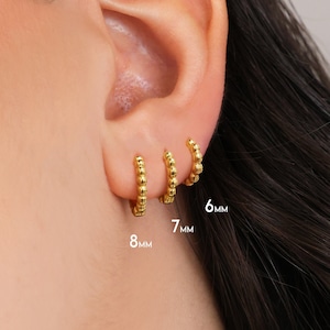 Bead Hoop Earrings • dainty hoops • silver hoops • huggie hoop earrings • small hoop earrings • hoop earrings • gold hoop earrings
