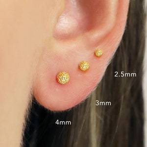 Textured Ball Studs • dainty earrings • tiny stud earrings • small earrings • silver stud earrings • minimalist earrings