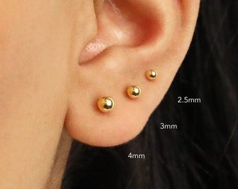 Ball Studs • dainty earrings • tiny stud earrings • small earrings • silver stud earrings • minimalist earrings