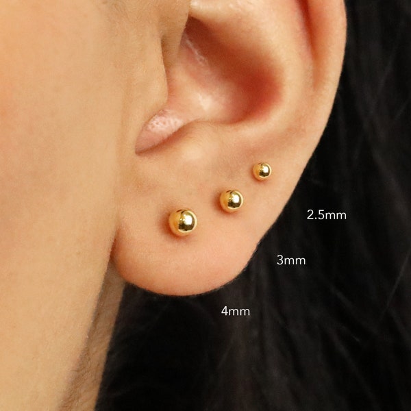 Ball Studs • boucles d’oreilles délicates • minuscules boucles d’oreilles à clous • petites boucles d’oreilles • boucles d’oreilles en argent • boucles d’oreilles minimalistes